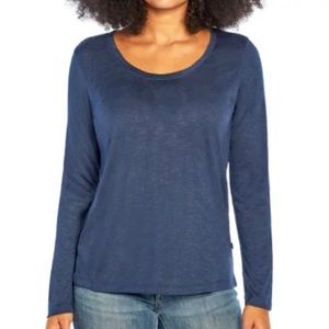 Gap Top Womens M Blue Supersoft Modal Blend Long Sleeve Scoop Neck Shirt NWT